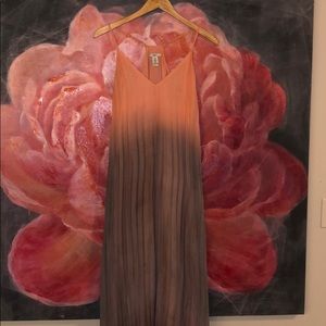 Pink and grey ombré ridged maxi dress